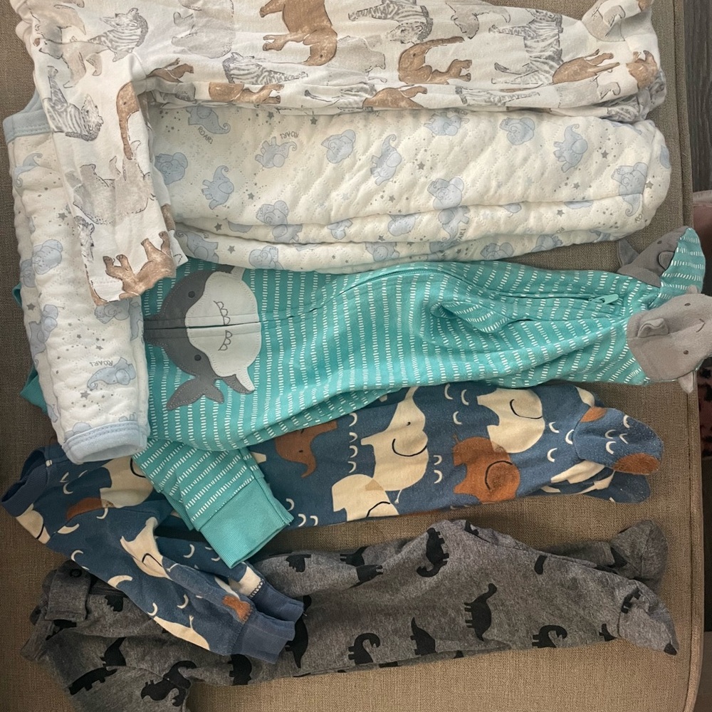 Baby Sleepwear Bundle - Blue, Gray, Brown